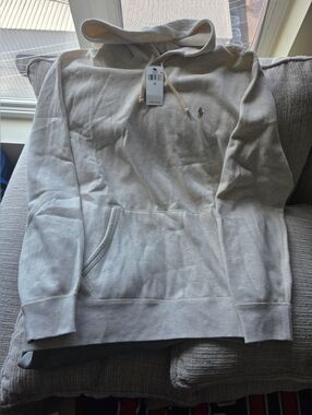 Brand New Size XL Ralph Lauren Heather Gray Hoodie with Embroidered Pony